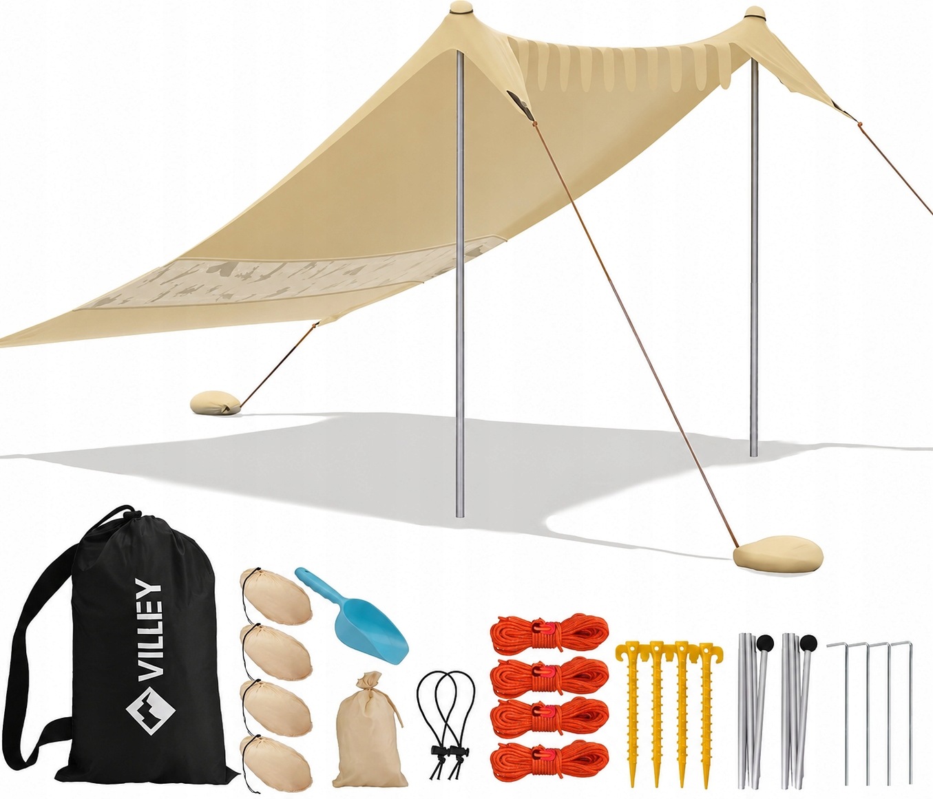 Villey namiot plażowy 240x208 cm UPF50+ baldachim przeciwsłoneczny