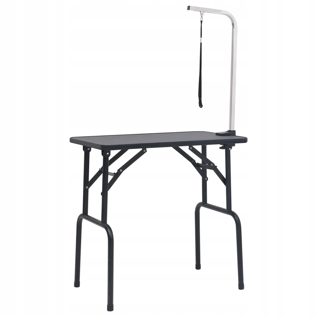 Levně Stůl pro péči o psy, černo-stříbrný, 81 x 48,5 x 80 cm, ocel