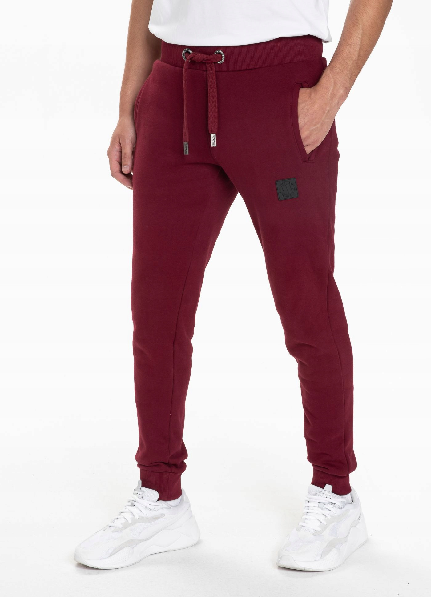 Dresové kalhoty Pitbull Moss Hilltop Burgundy Bavlněné Sportovní XL