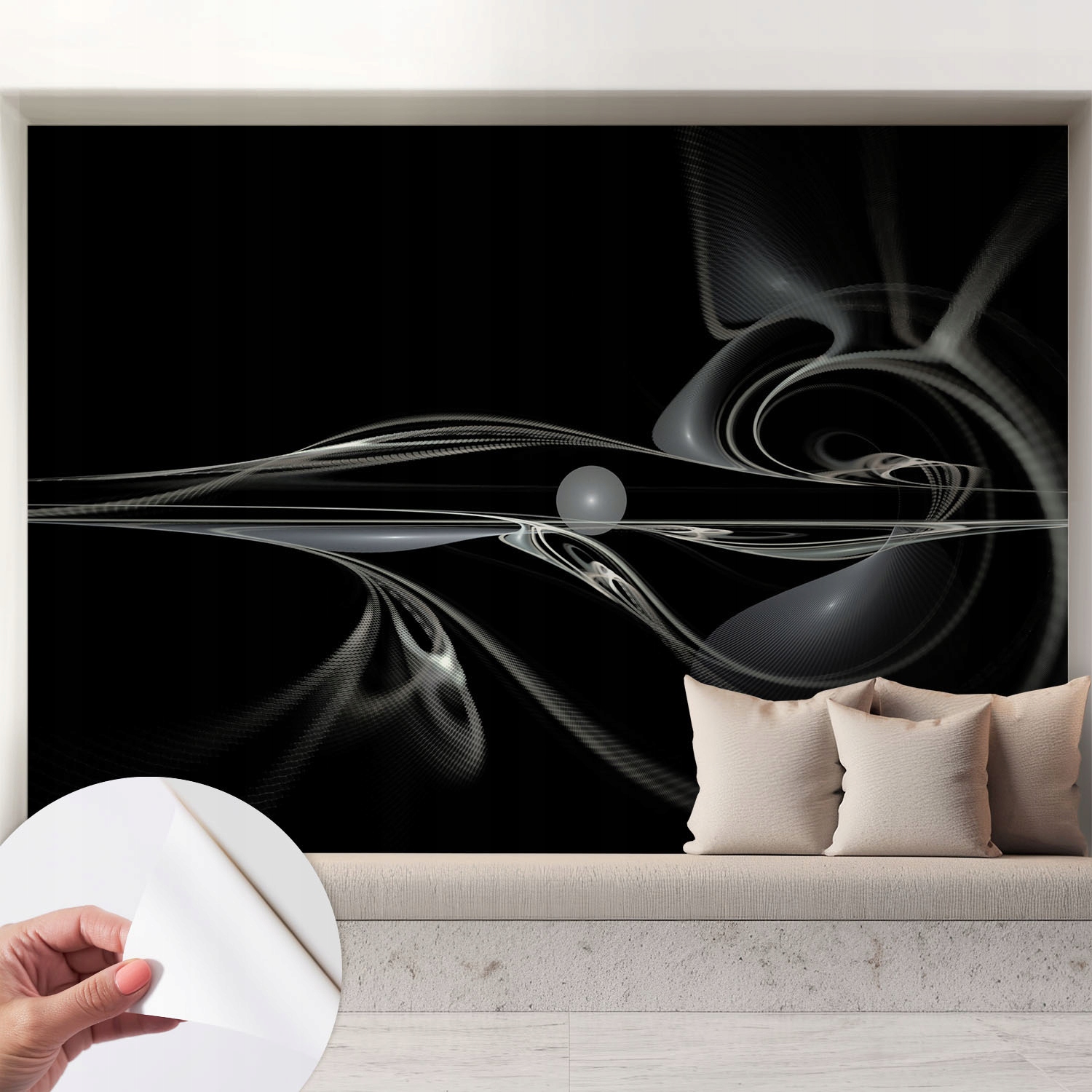 Samolepicí dekorativní fototapeta do ložnice Tekuté linie 208 x 146 cm