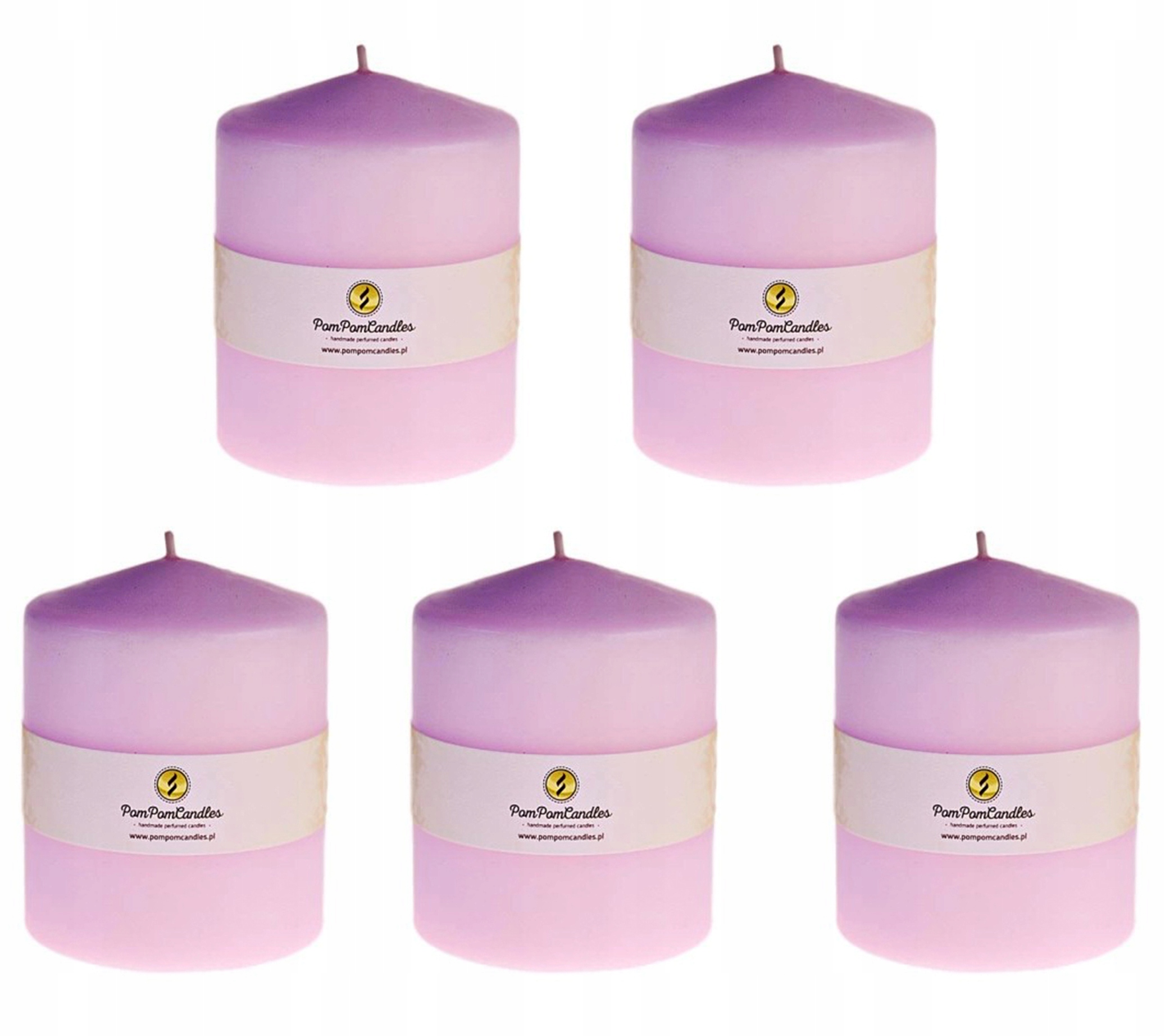ŚWIECZKI ZESTAW ŚWIEC 5 SZT 6,5X7 CM RÓŻOWY WALEC