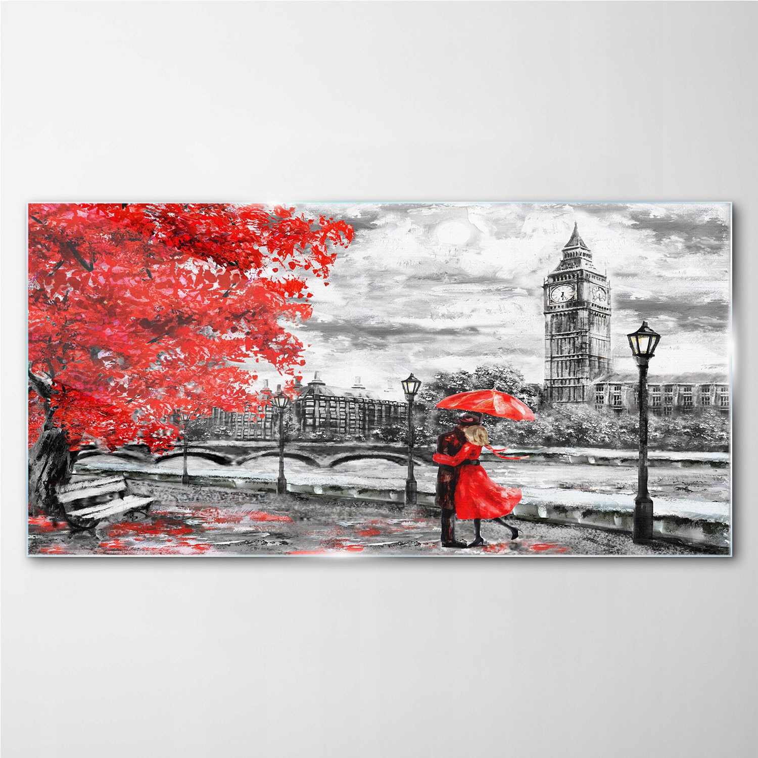 

Foto obraz szklany na ścianę Londyn para 140x70 cm