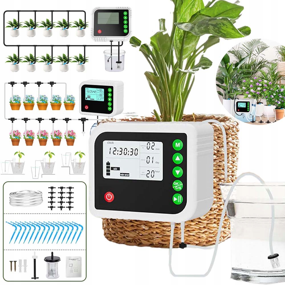 Automatické Zavlažování Pro 15 Pokojových Rostlin, Regulovatelný Objem Vody