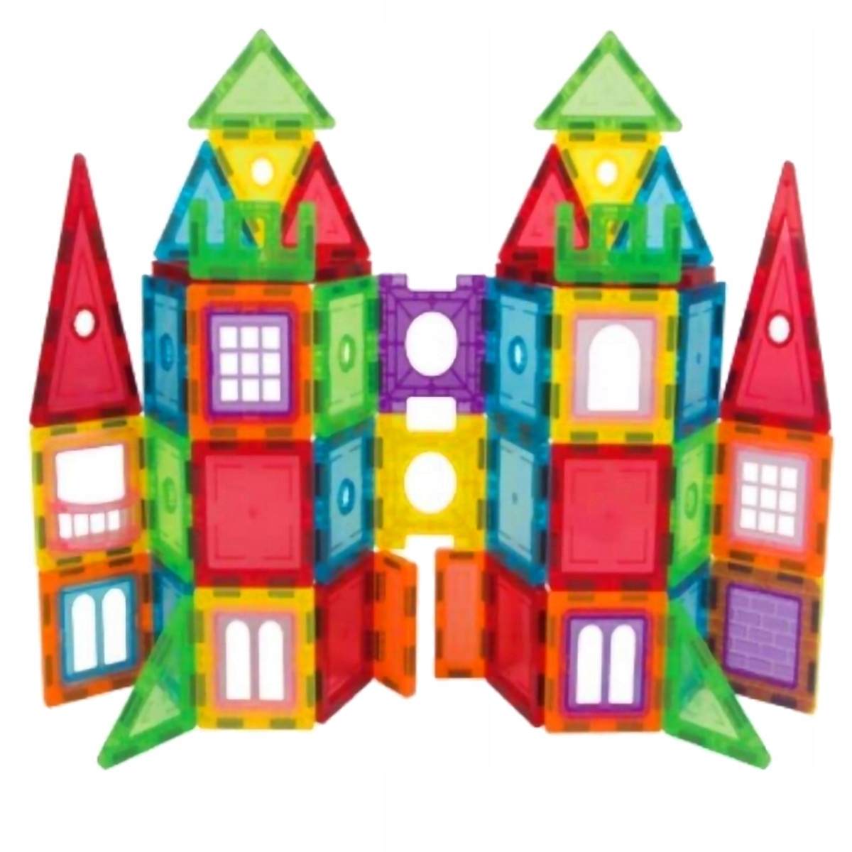 KOLOROWE Klocki Magnetyczne KONSTRUKCYJNE 3D XXL MAGNETIC TILES 130 Eelem.