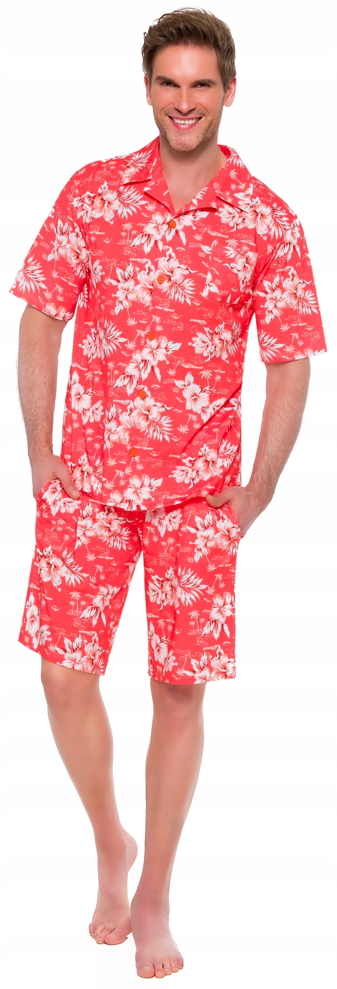 HAWAJSKA ROZPINANA BAWEŁNIANA PIŻAMA MĘSKA XXL Rozmiar XXL