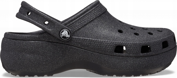 Nazouváky pantofle Crocs černé plast platforma 4,10 cm