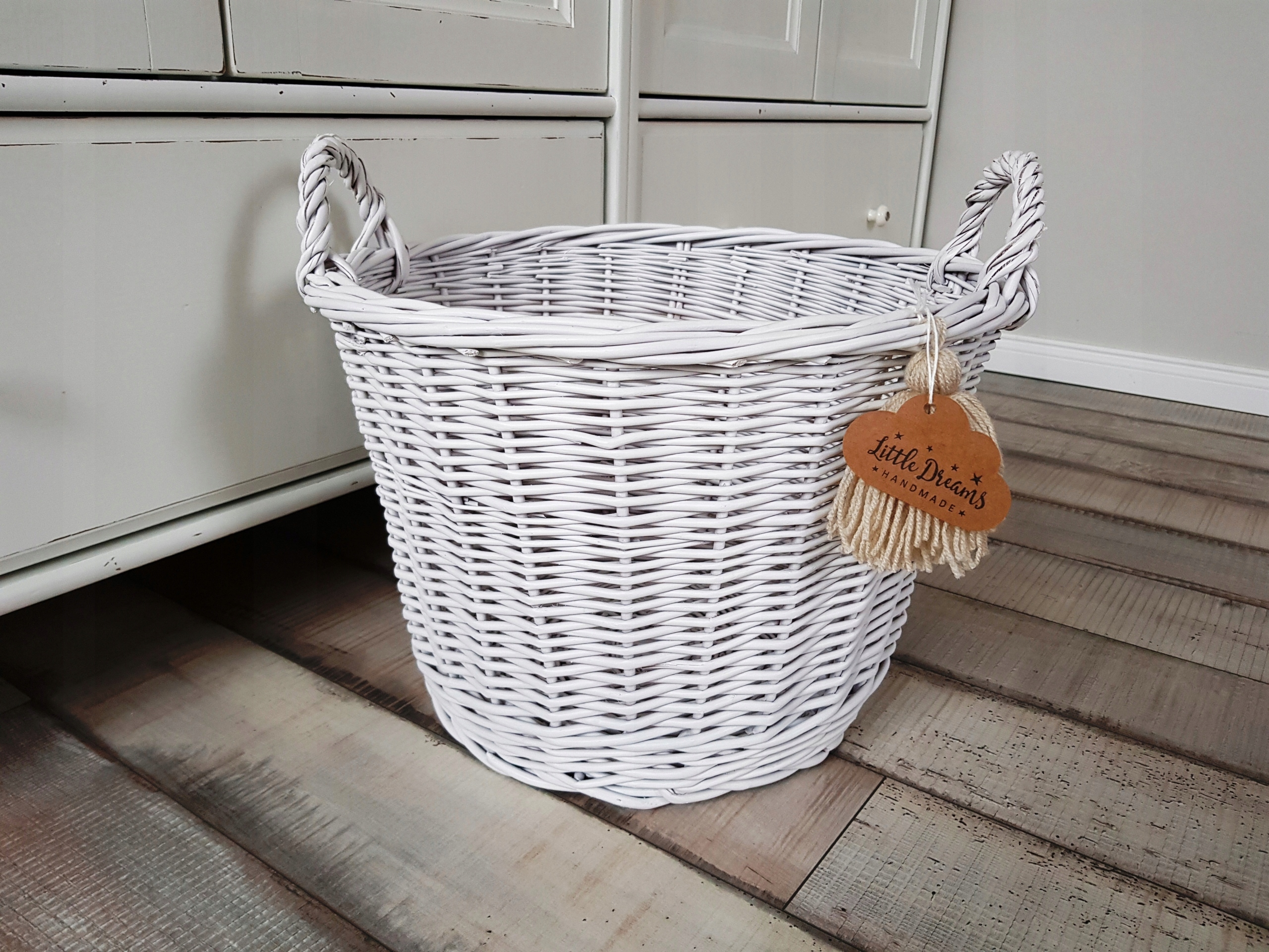 KOSZ WIKLINOWY NA ZABAWKI BIAŁY OKRĄGŁY Kod producenta KOSZ WIKLINOWY