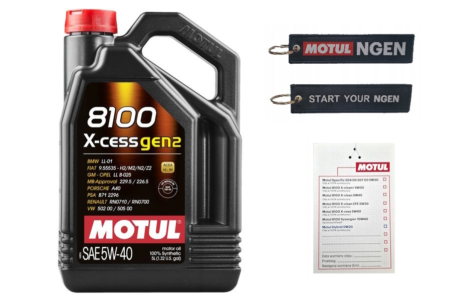Olej Motul 8100 X-cess gen2 5W40 5L 109776 Zawieszka Brelok