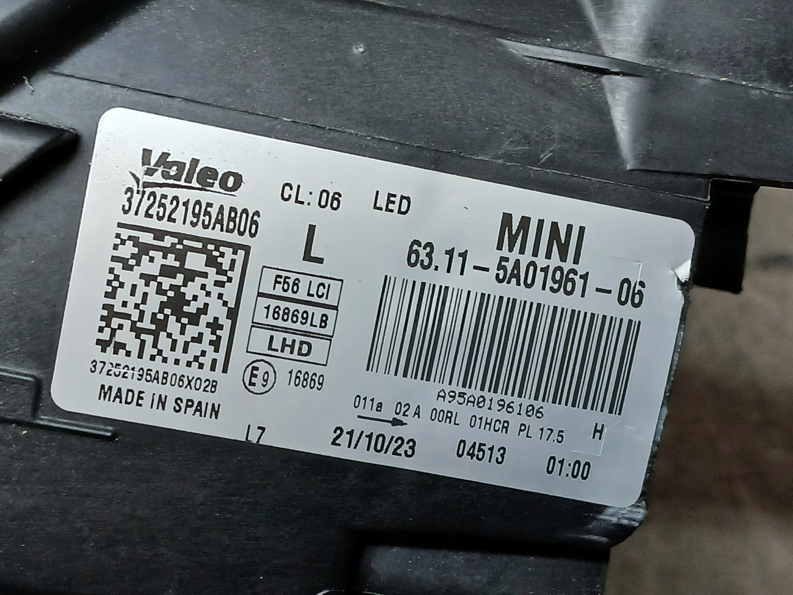 light front left MINI COOPER F56 LIFT FULL LED 63115A01961-06