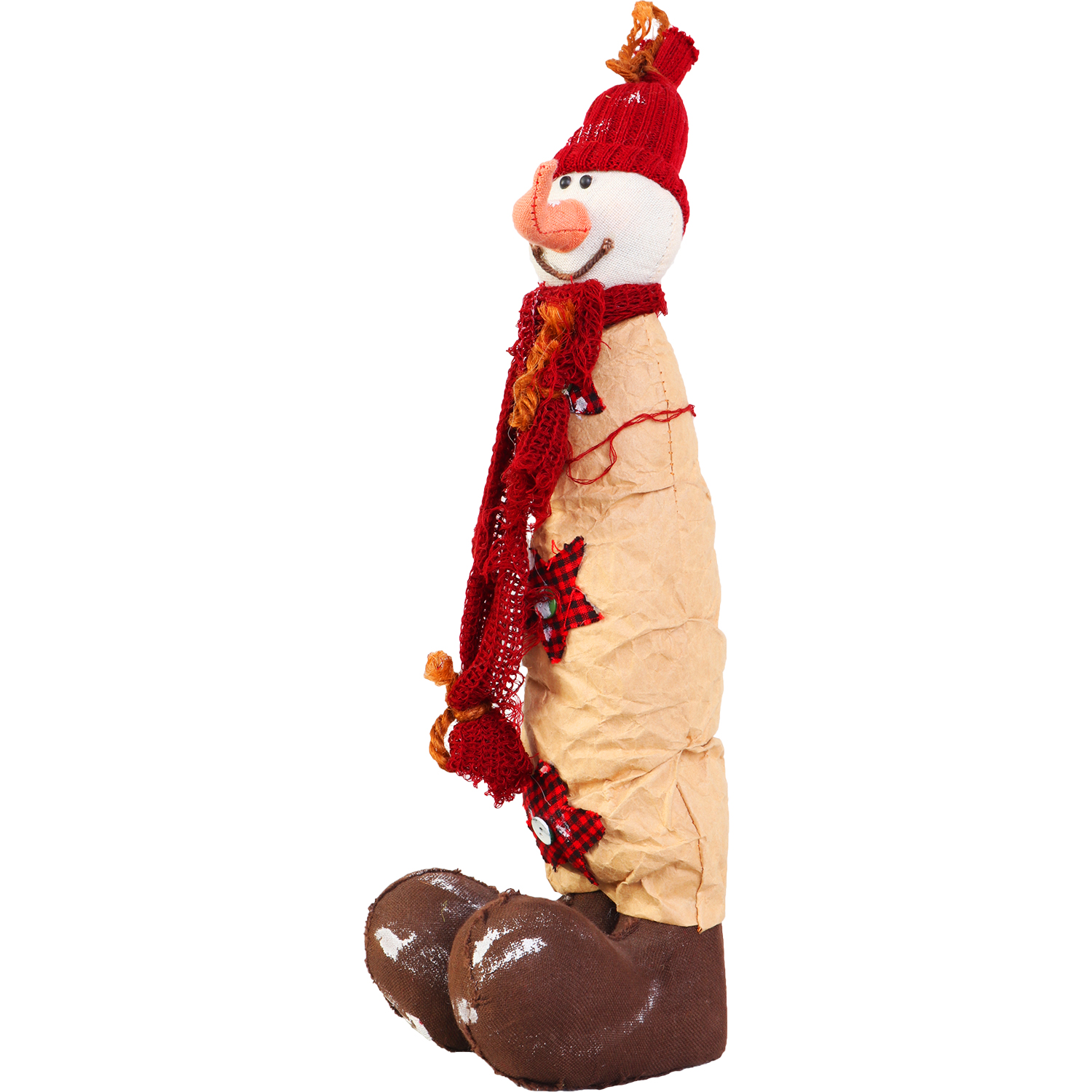 BAŁWAN STOJĄCY z naturalnych materiałów 40 cm Motyw bałwan