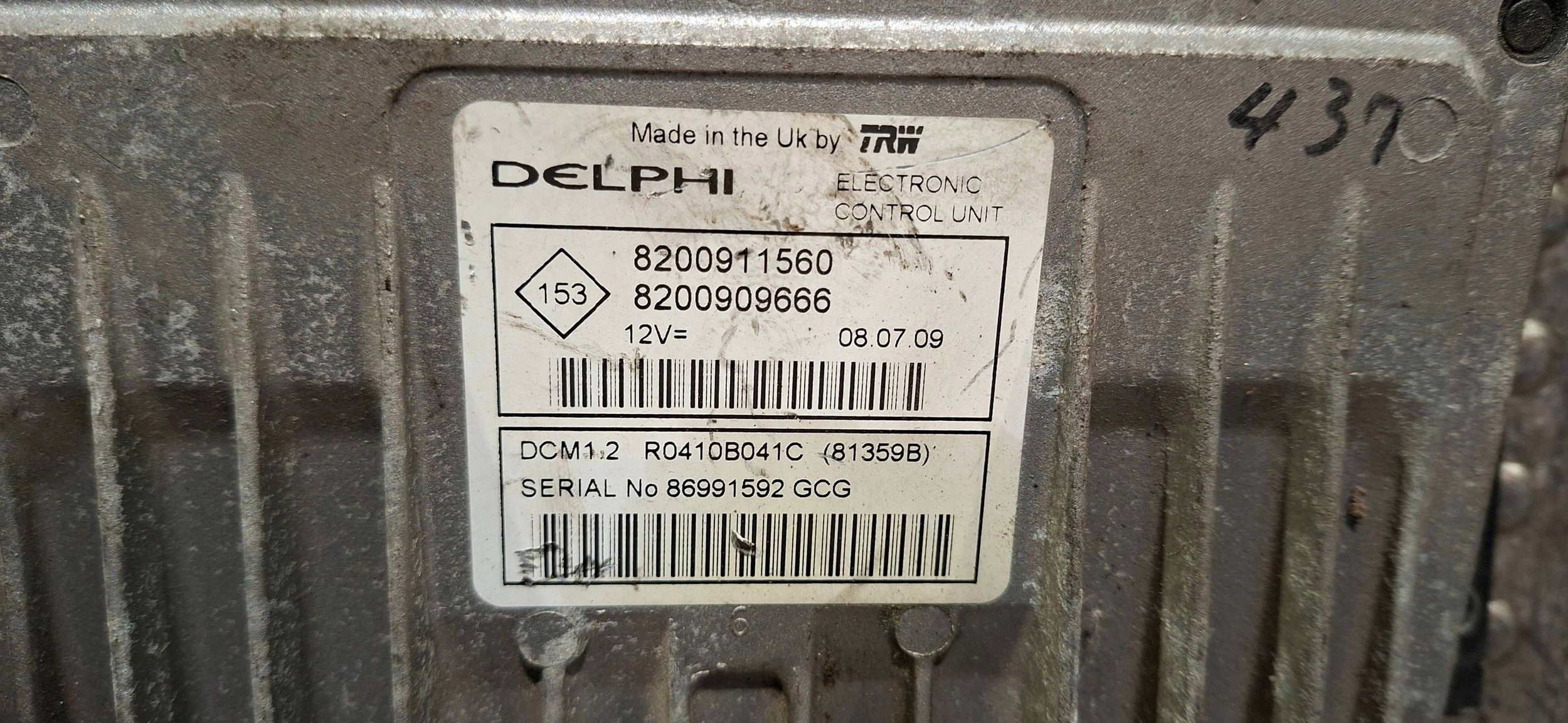 computer 8200911560 8200909666 R0410B041C RENAULT KANGOO II 1.5 DCI