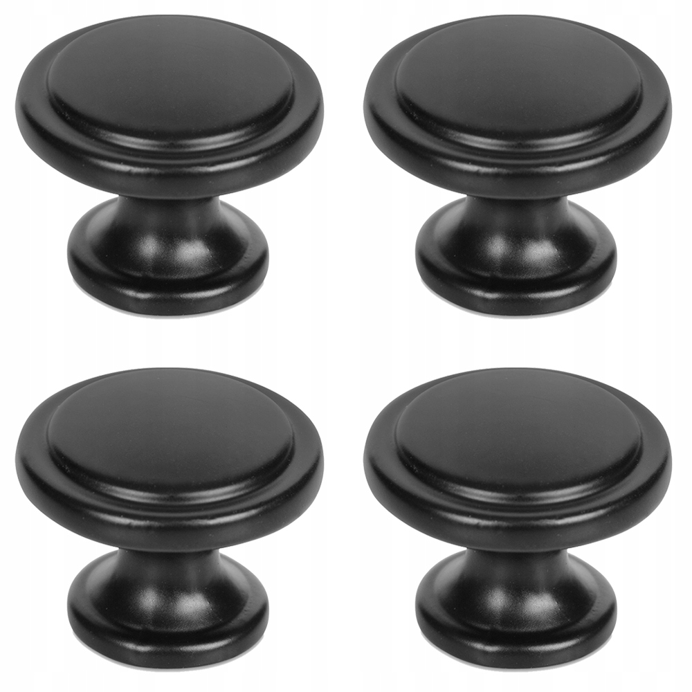 

4x Gałka Meblowa, Uchwyt Meblowy Retro Czarna
