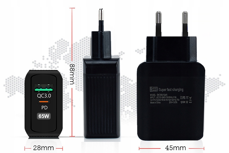 ŁADOWARKA SIECIOWA USB TYPU C DO TELEFONÓW 33W QC Liczba urządzeń ładowanych jednocześnie 2