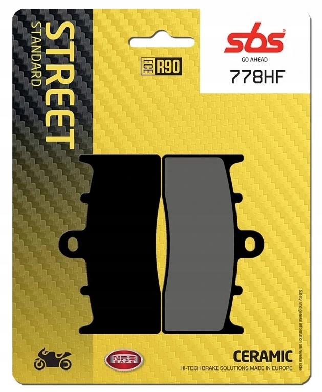 778HF - КОЛОДКИ ВЕТЧИНЫ ПЕРЕДНИЕ SBS BMW R 1150 R ABS 2001-2006