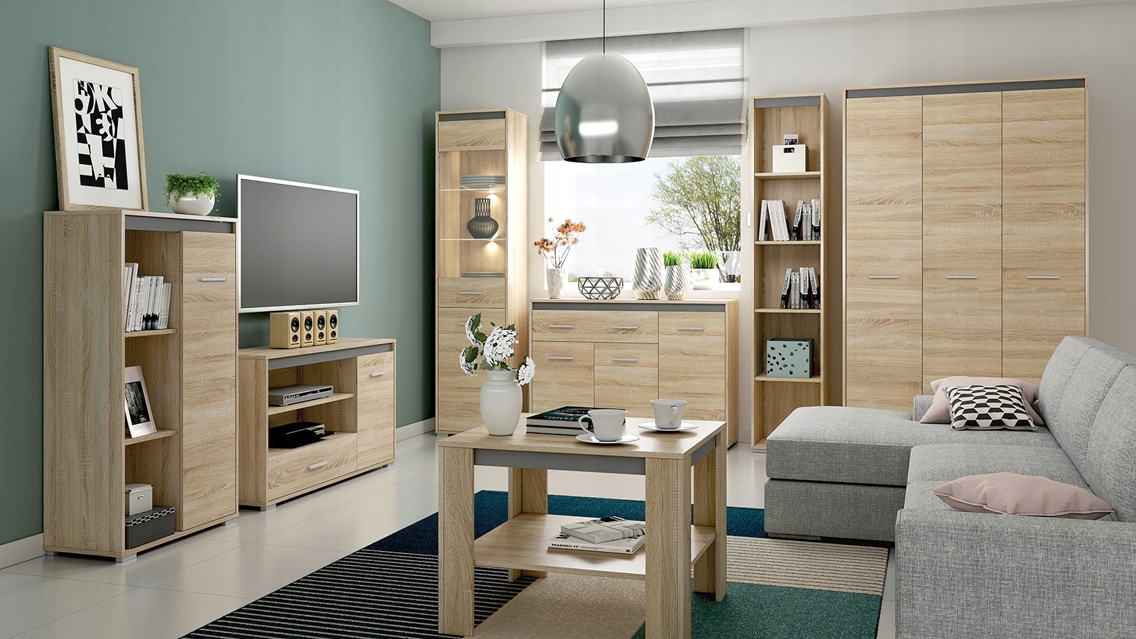 AVO 05 WITRYNA SONOMA JASNA ANTRACYT ML +GRATIS Montaż meble do samodzielnego montażu