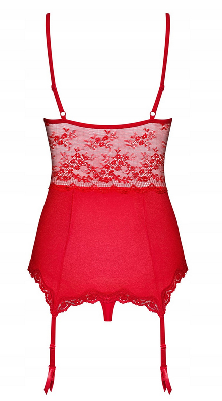 OBSESSIVE LOVICA SATYNOWY GORSET I STRINGI 2XL/3XL Rozmiar 2XL/3XL