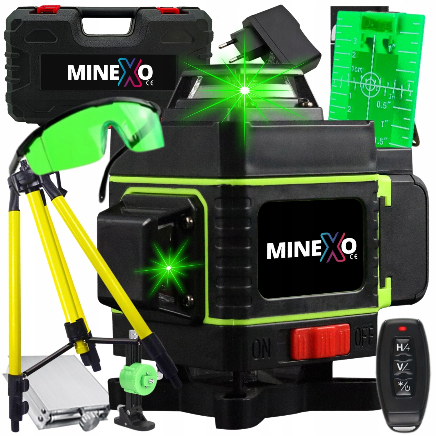 Poziomnica Krzyżowa Laser Krzyżowy 360 Zielony 4D