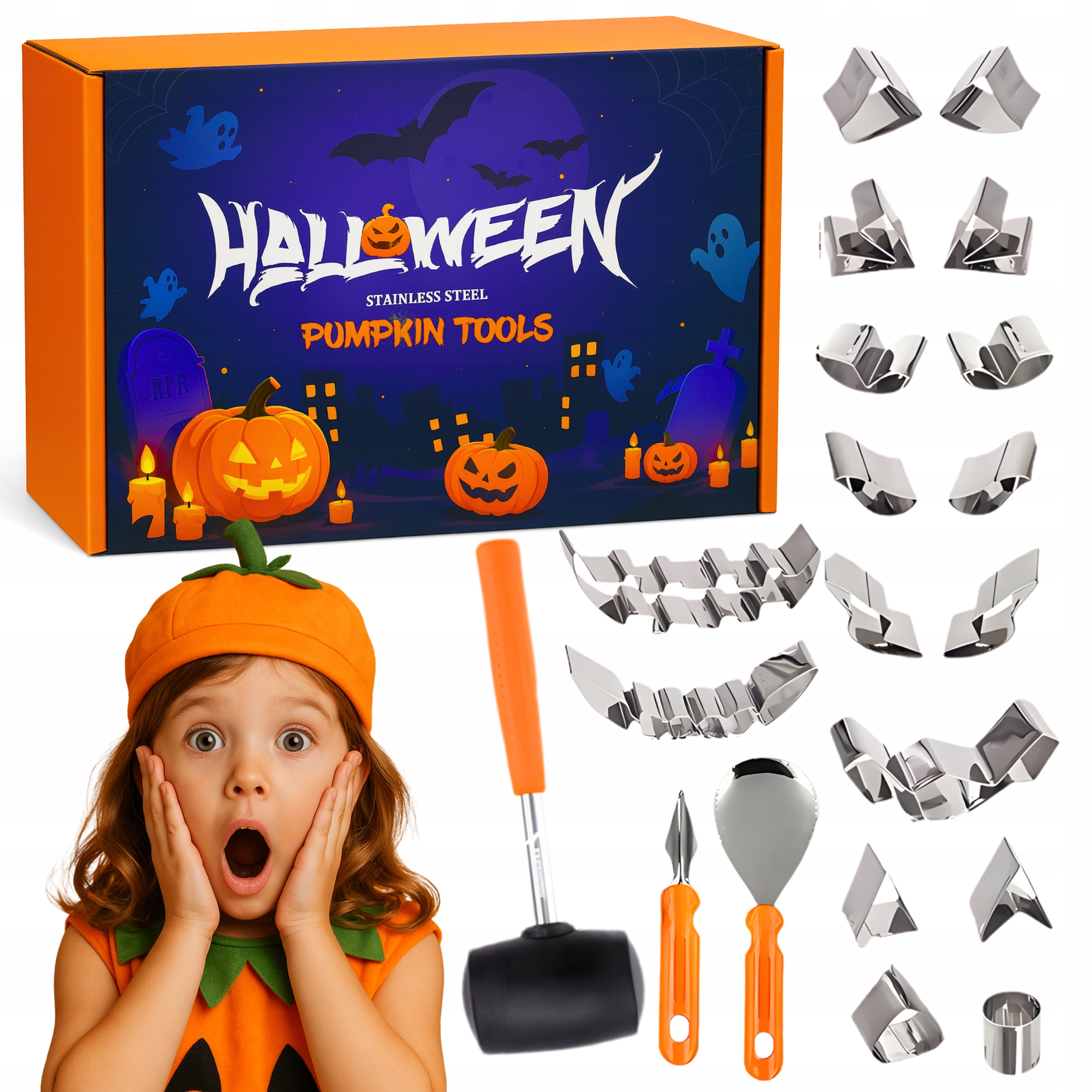 Nástroje Na Vykrajování Dýní Šablona Forma Dýně Vzorník 20 ks