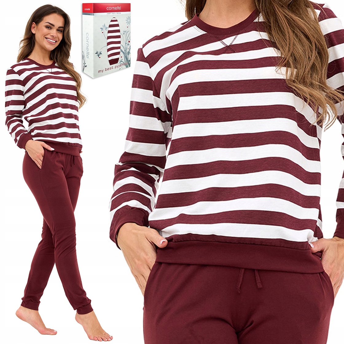 Dámské Pyžamo Cornette Pyžamový komplet 100% Bavlna Pohodlný Dlouhý XXL