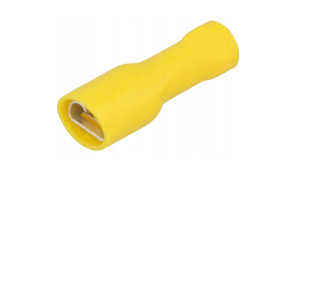 Konektor Izolowany Żeński Żółty 6,3mm x 10sztuk