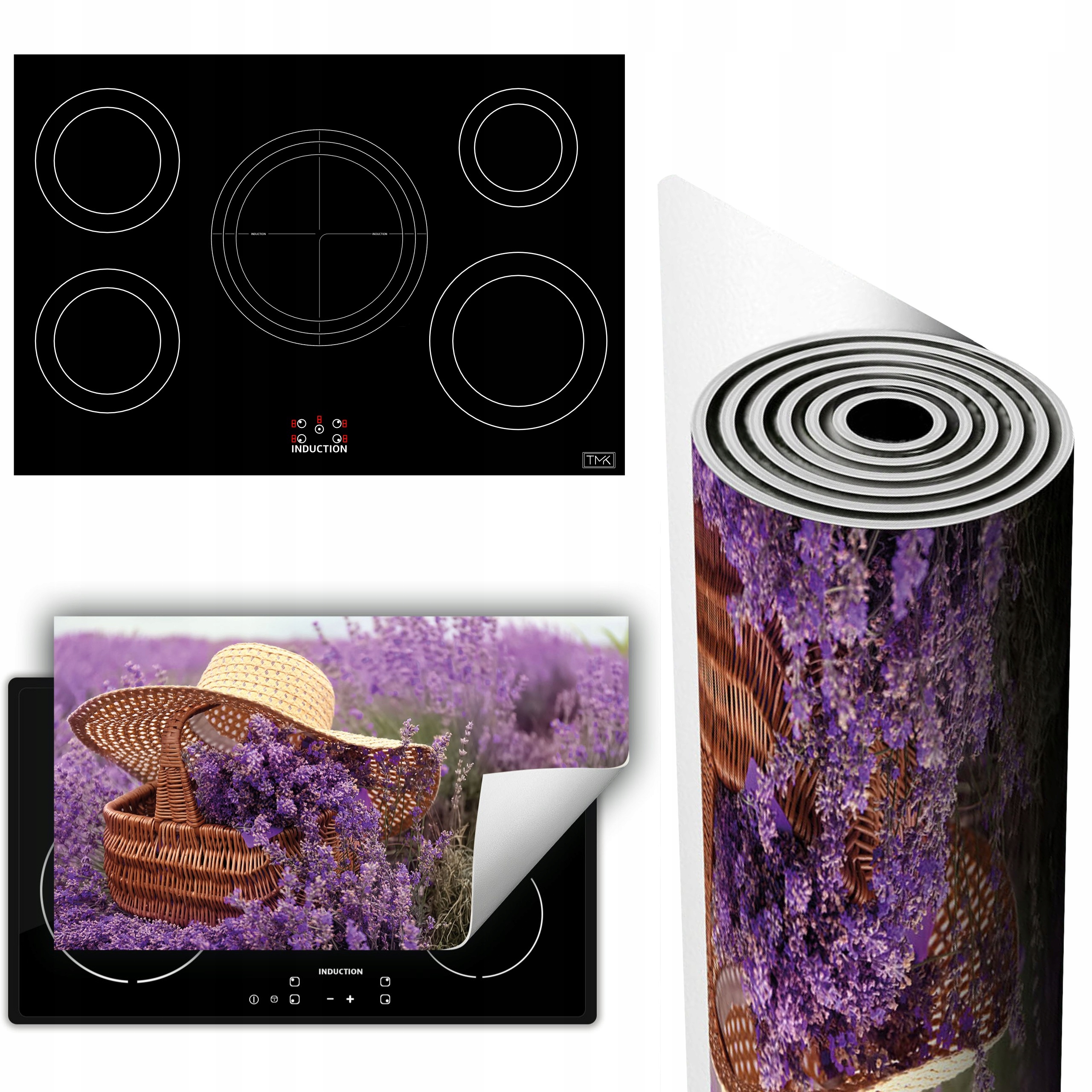 Vinylová Podložka Ochrana Kuchyňské Desky 90x52 levandule