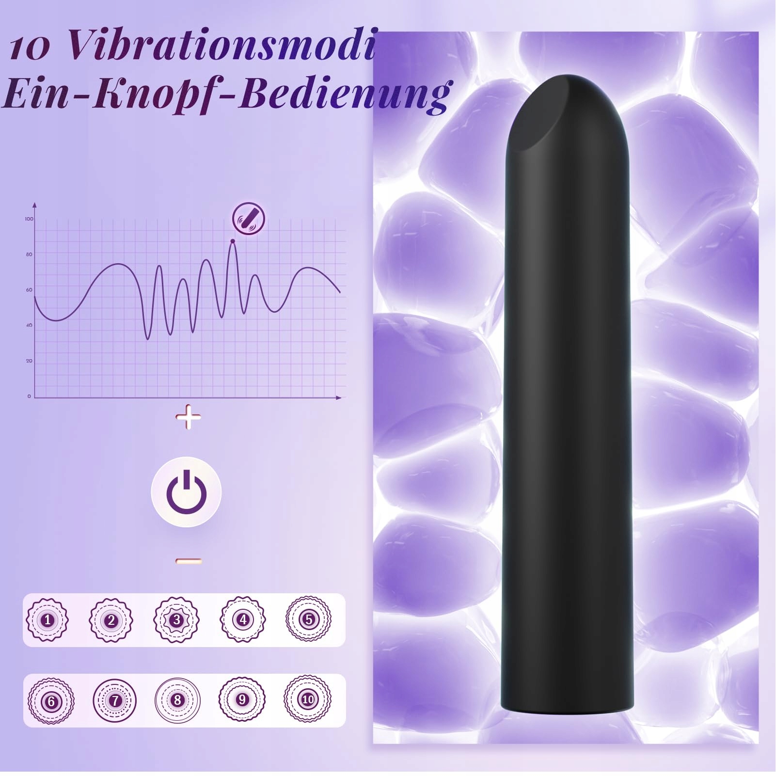 MINI VIBRATOR DLA KOBIET 10 TRYBÓW WIBRACJI CICHA STYMULACJA — miniatura 2