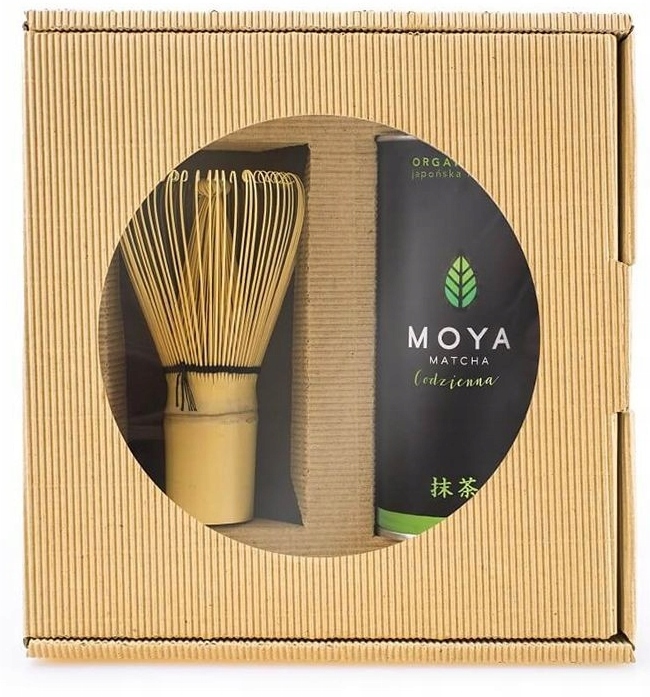 Levně Sada Bio Matcha Denní 30 g bambusová metla Moya