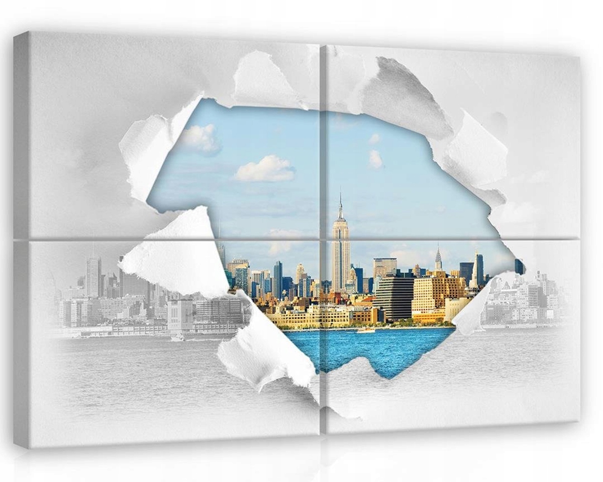 Obraz Na Plátne Canvas 120x80 New York Pohľad Panoráma Mesto Otvor Diera