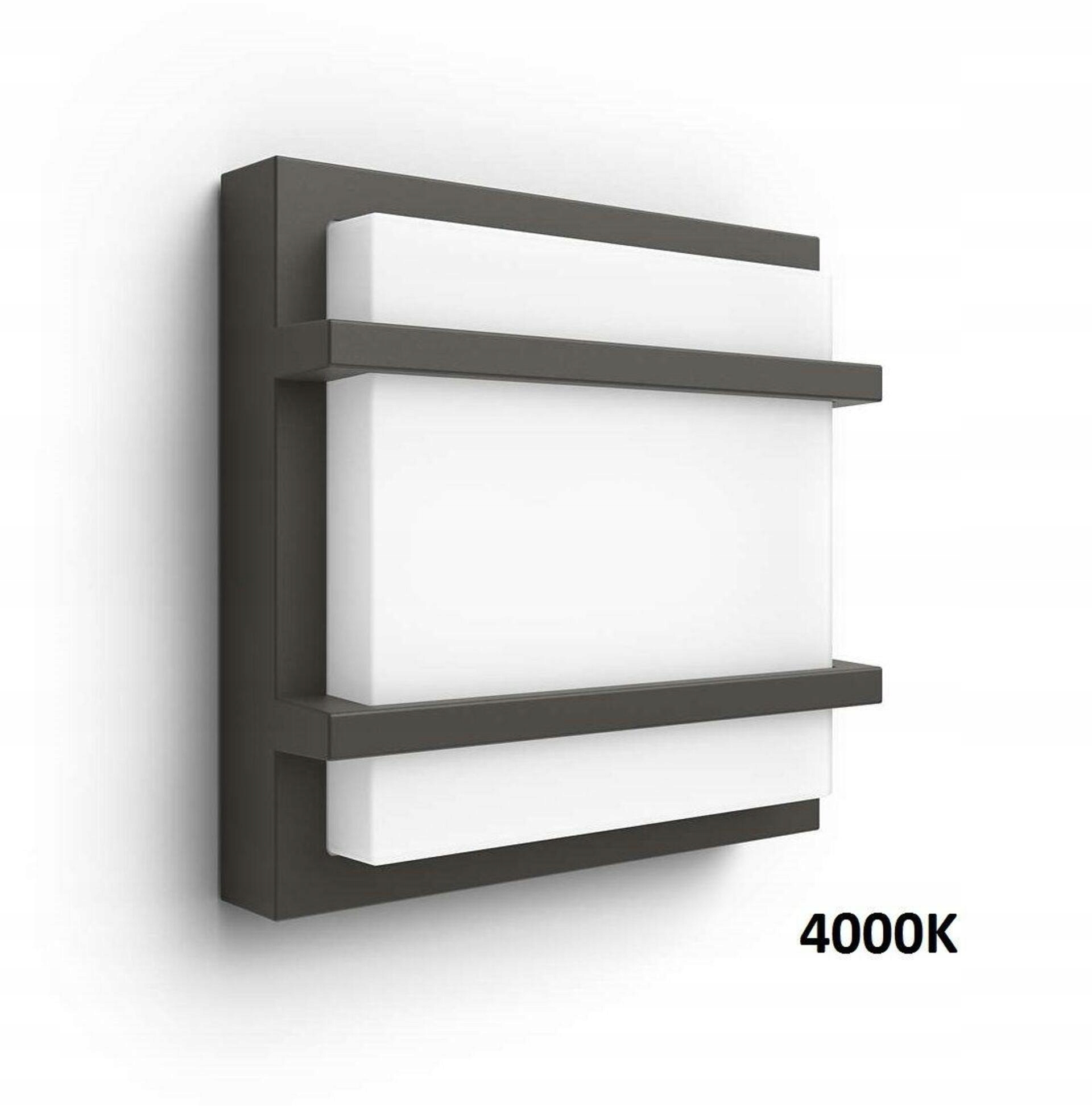 Led vonkajšie nástenné svietidlo Philips Petronia 12W 1200lm 4000K IP44 antra