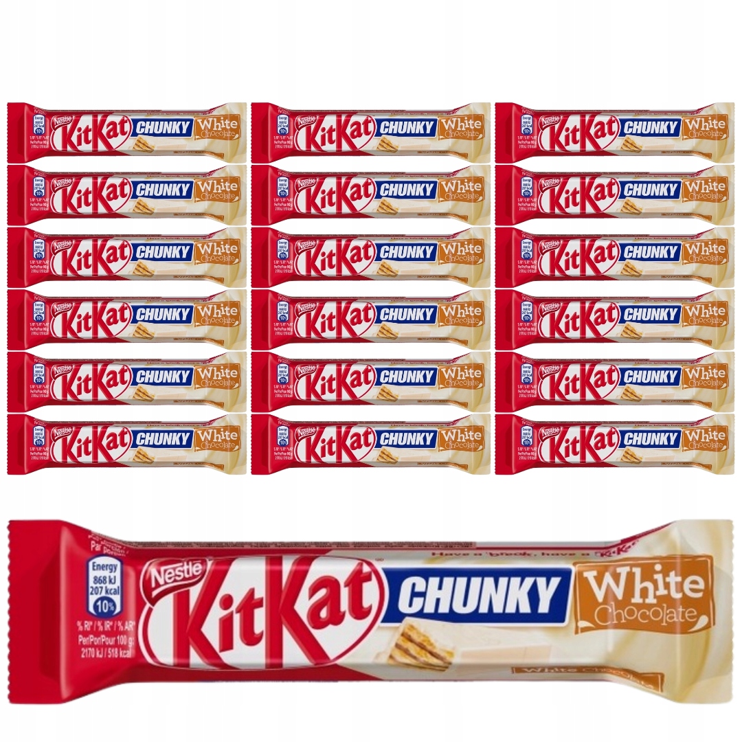 Levně KitKat Chunky White Vaflová tyčinka pokrytá bílou polevou 40 g x 18 kusů
