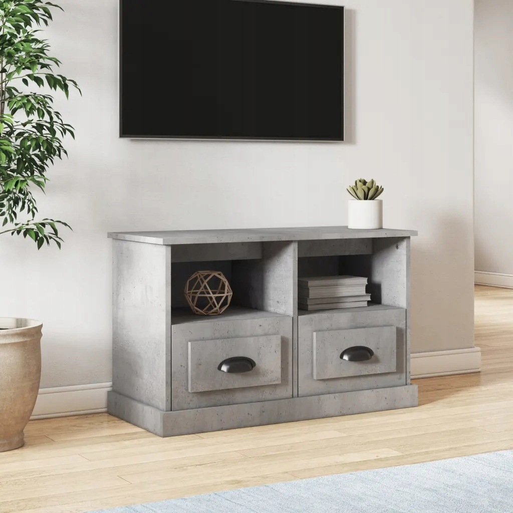 vidaXL Szafka pod Tv, szary beton, 80x35x50cm, materiał drewnopochodny
