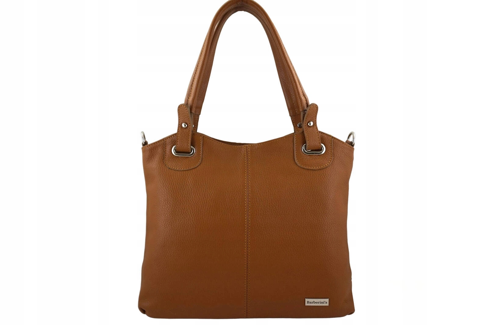 Každodenní velká dámská kožená kabelka Shopper A4 Hnědá světlá