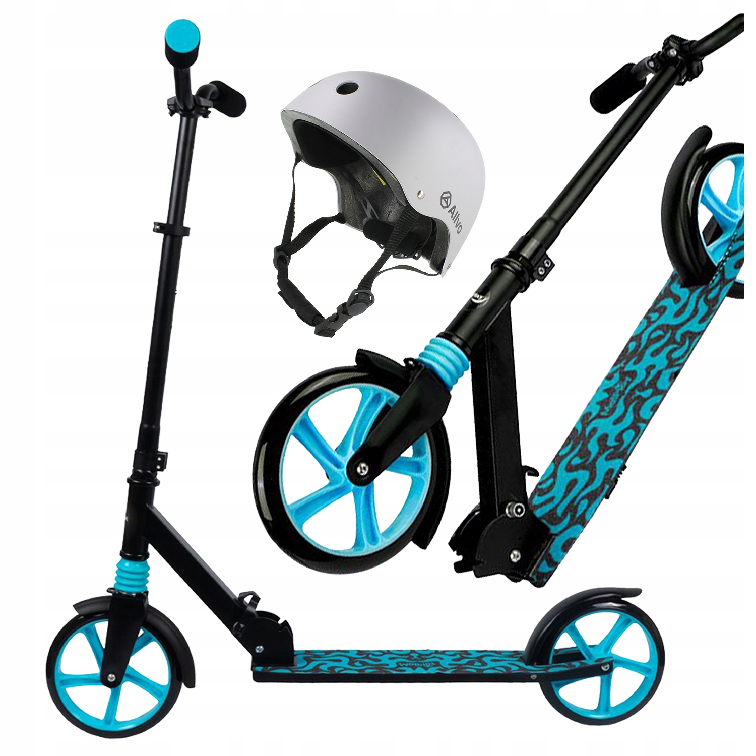 Zestaw 2w1 Składana Hulajnoga Miejska Dla Dzieci Do 100KG Kask 54-58CM