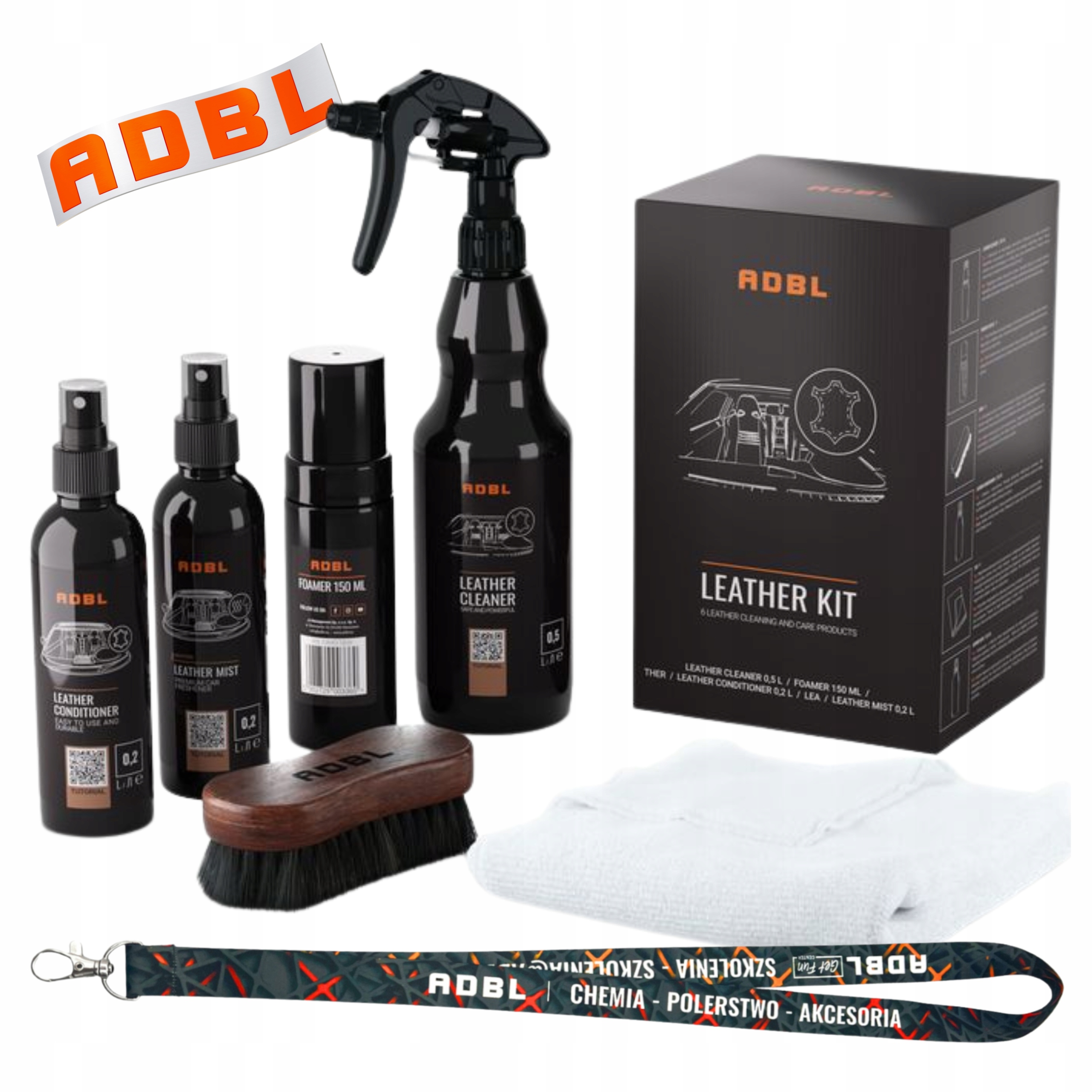 Adbl Zestaw Leather Kit Zestaw Do Czyszczenia Pielęgnacji Skóry W Aucie