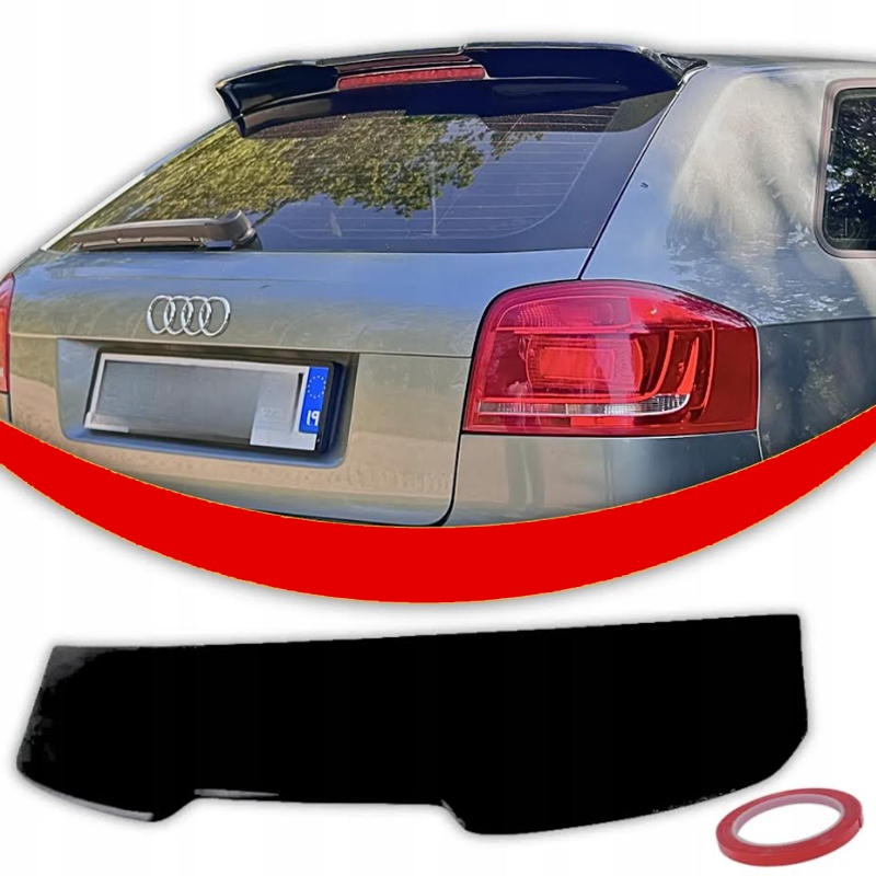 Zadní Blatník Audi A3 8P Spoiler Zadní Klapka 3 Dveře Černý Lesk