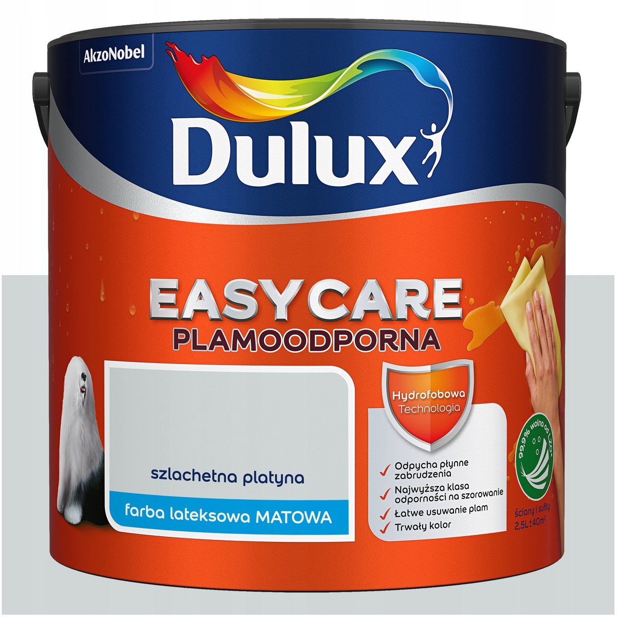Barva na stěny stropů odolná vůči skvrnám Dulux Easycare Ušlechtilá platina 5L