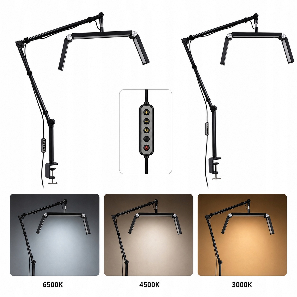 Kosmetická Led lampa Moon Luk 20W pro řasy K Psacímu Stolu Černá 42 cm