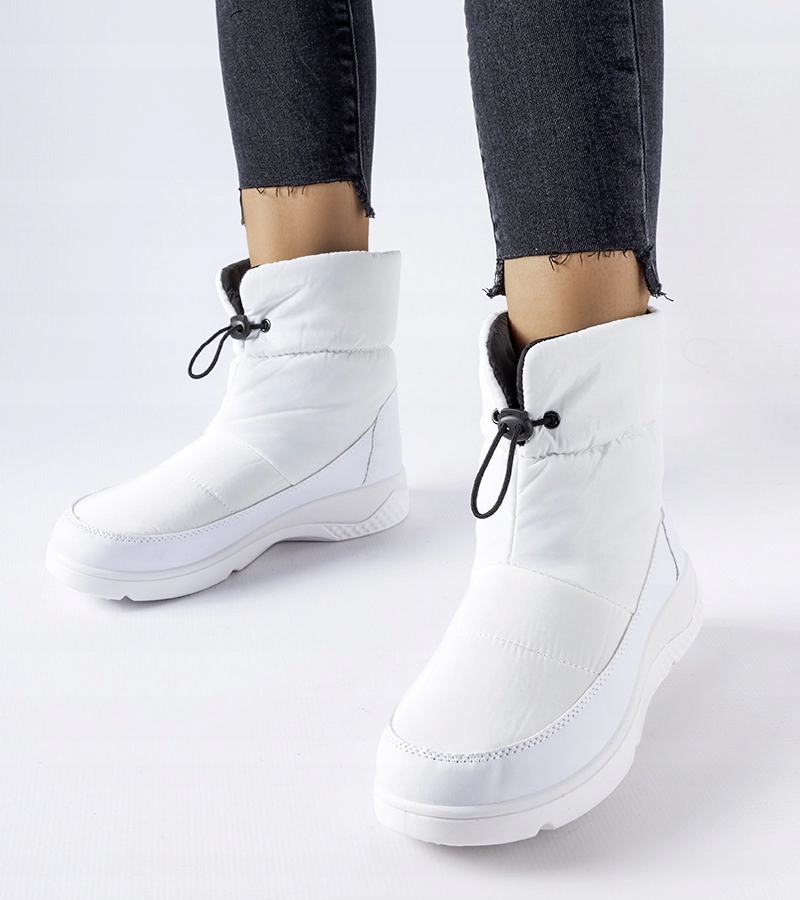 Białe damskie ocieplane śniegowce 25619 rozmiar 41 Oryginalne opakowanie producenta pudełko