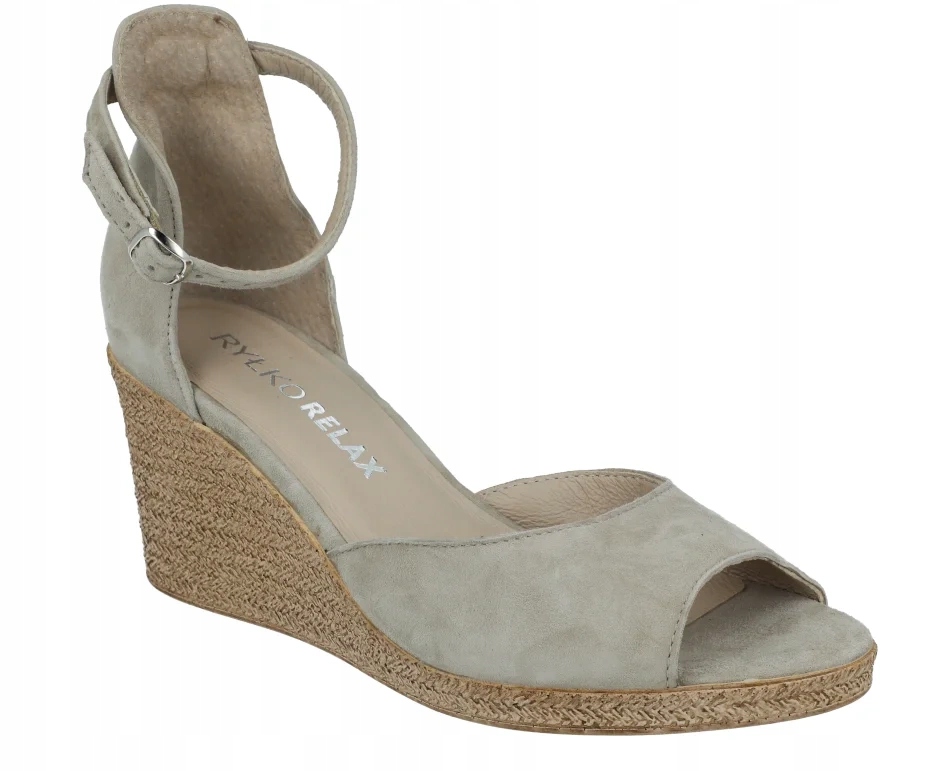 Sandały na koturnie Ryłko beżowe koturny wkładka Relax 6TBM4 Gwen beż r. 38