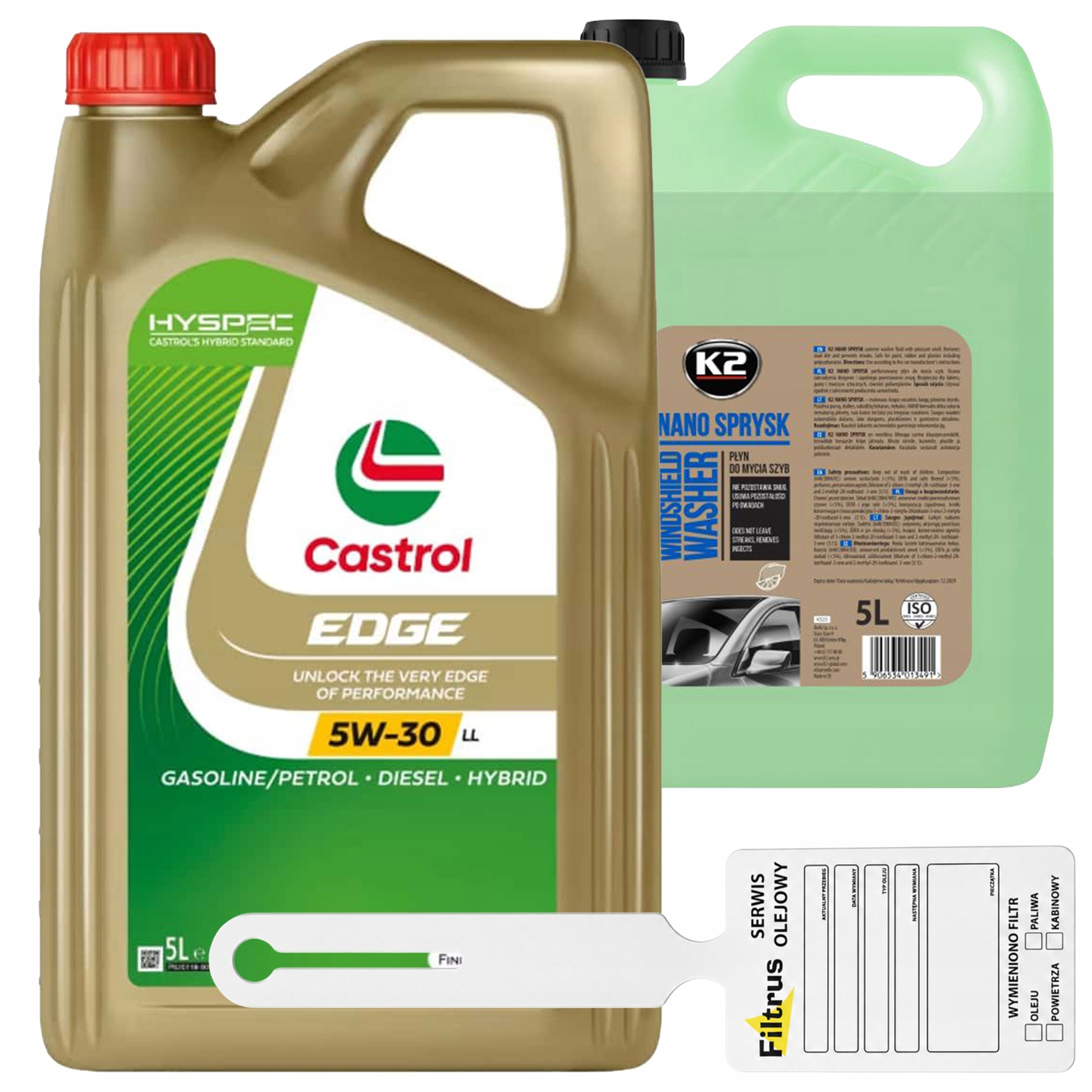 Olej Castrol 5w30 5L Edge LL Titanium C3 płyn do spryskiwaczy Letni 5L K2