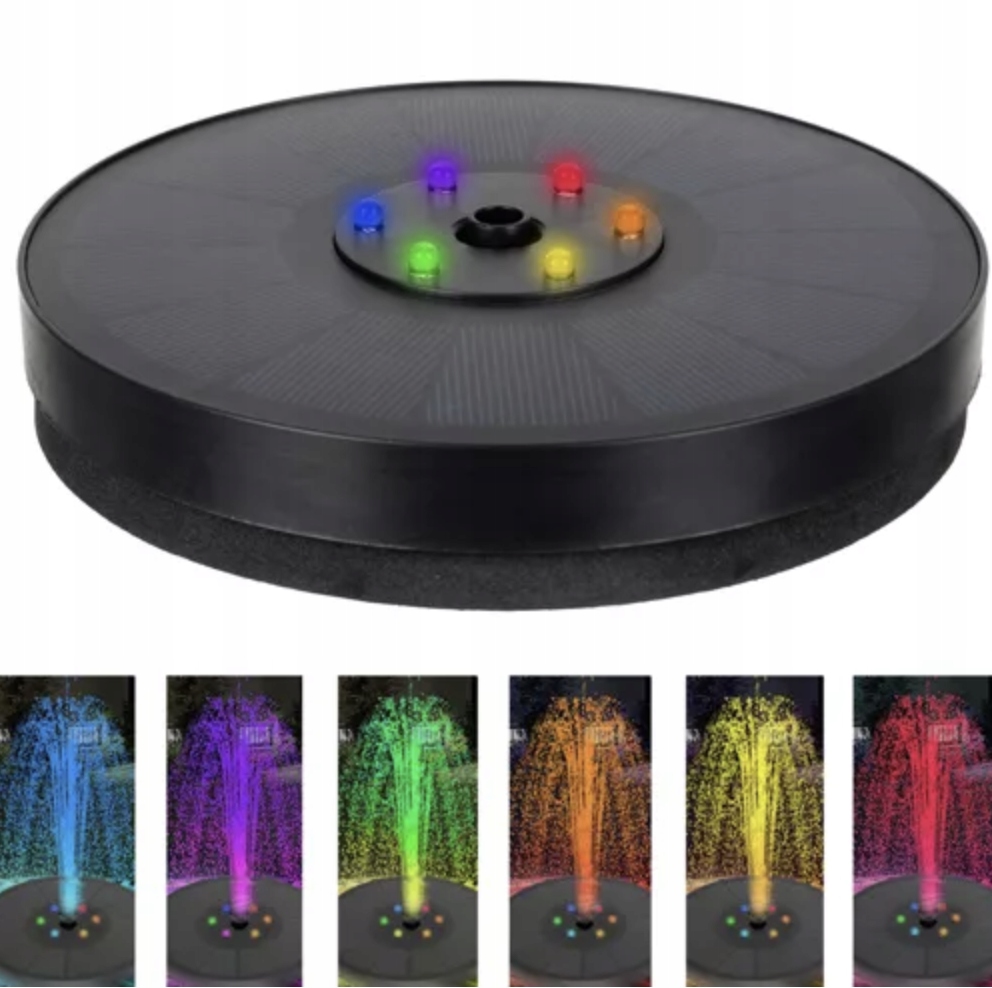 Fontanna Solarna LED do Oczka Basenu - Oświetlony Luksus Twojego Ogrodu Marka inna