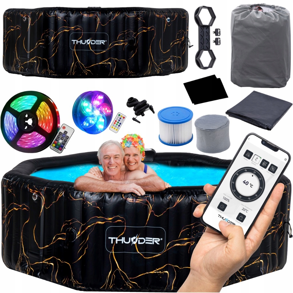 DMUCHANE Spa z BĄBELKAMI FILTR HYDROMASAŻ Odpoczynek Relaks