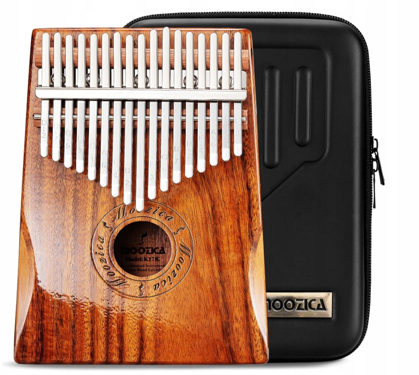 Kalimba Moozica 17 Klíčů Marimba Profesionální, Dokončená Dřevem, Pevná