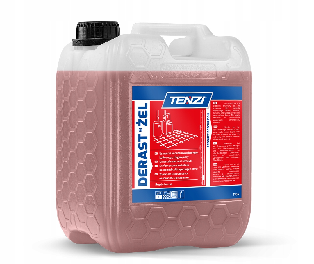 Levně Tenzi Derast Gel – Prostředek Na Odstraňování Rzi A Vodního Kamene – 10 L