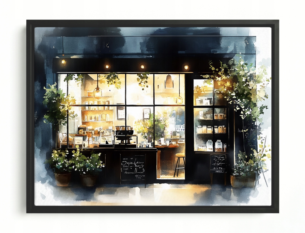 Obraz Rám Americký Box Město Kavárna Obchod Kavárna Vitrína 100x75
