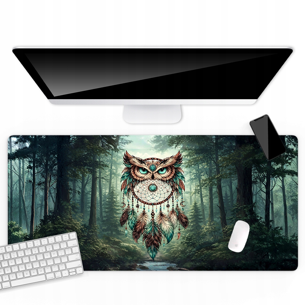 Mata na Biurko 80x40 XXL Sowa Łapacz Snów Premium Podkładka gamingowa