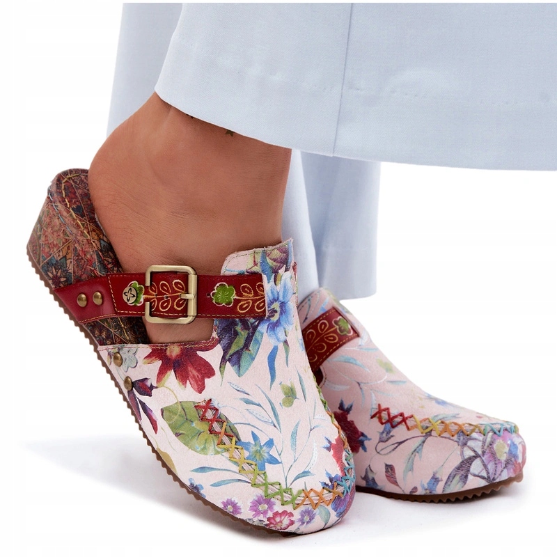 Nazouváky Dámské Mule S Květinami Na Klínku Maciejka K7409-15 Multicolor 40