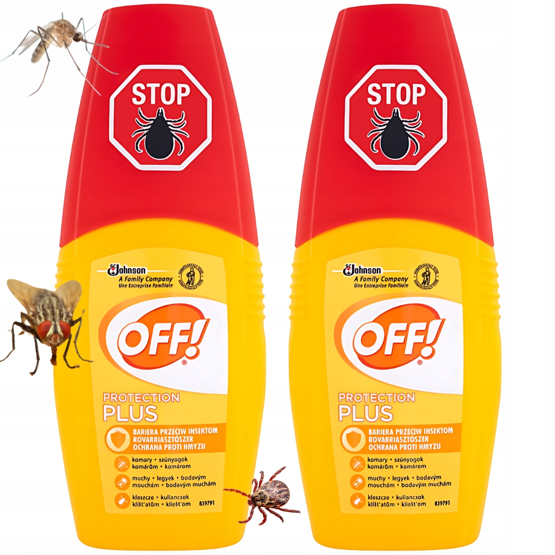 SPRAY Na Komary Kleszcze Muchy Repelent OFF! Protection Plus 100 ml x 2 szt