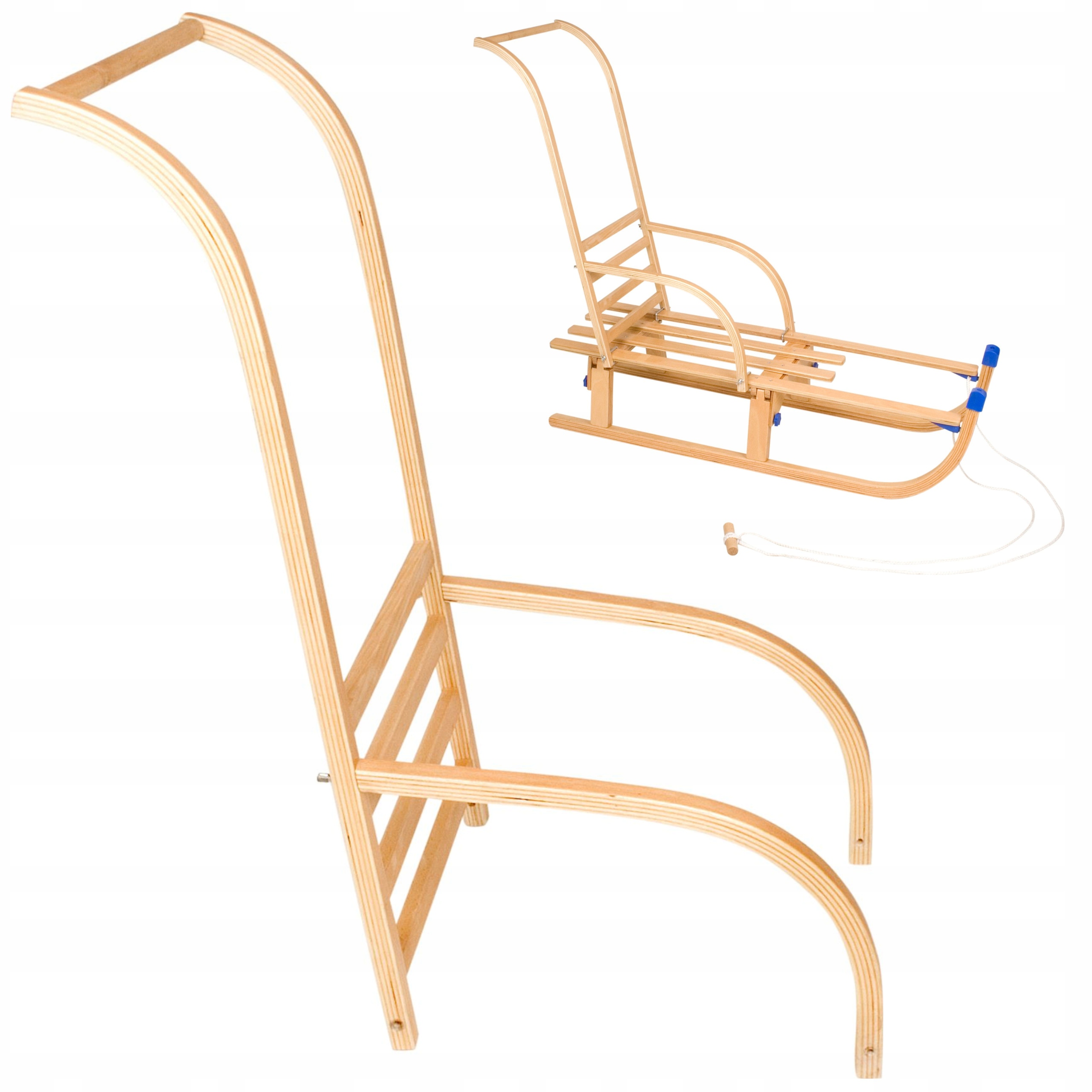 Pchacz oparcie na sanki składane drewniane Nijdam 85cm