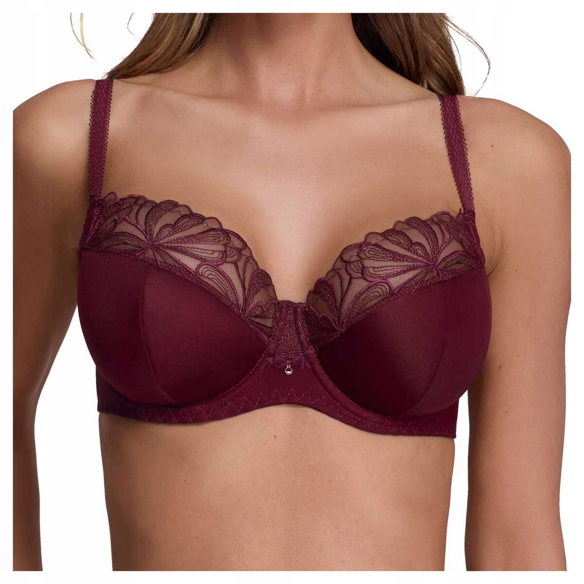 Ava Polovyztužená podprsenka s výšivkou tyl Majesty 2196 wine 90B